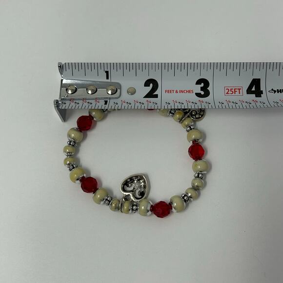 Lot 5 Jewelry Bracelets Costume Bella Perlina Gold Silver Tone Heart Shiny Beads - Picture 10 of 13